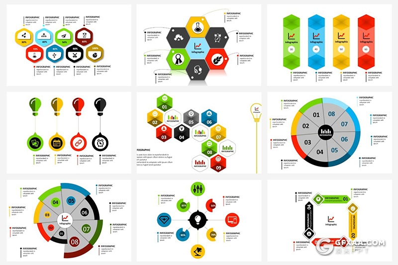 121页多色搭配设计国外商务企业介绍工作总结业务介绍多用途PPT模板 - 顶尖PPT