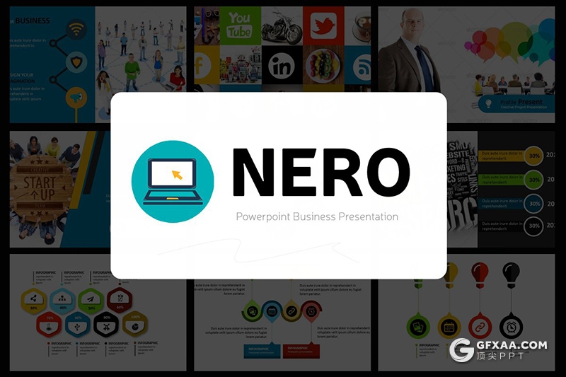 121页多色搭配设计国外商务企业介绍工作总结业务介绍多用途PPT模板 - 顶尖PPT