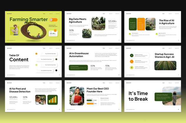 农业人工智能演示PPT模板 - 顶尖PPT