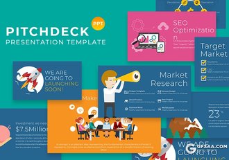 57页扁平化创意卡通人物图形插画PPT模板 - 顶尖PPT