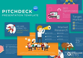 57页扁平化创意卡通人物图形插画keynote模板 - 顶尖PPT