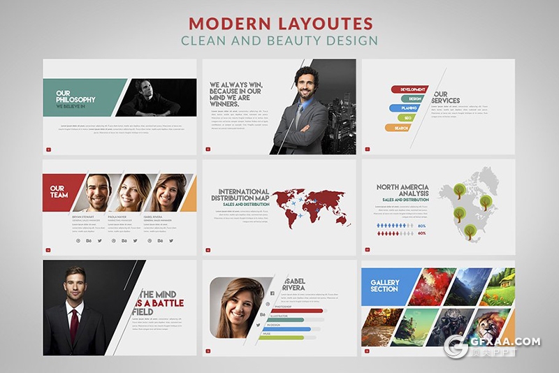 60页企业公司团队介绍展示国外keynote模板 - 顶尖PPT