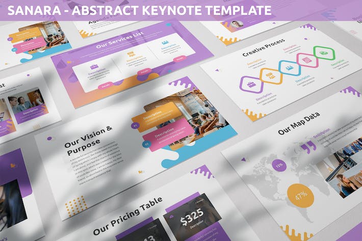 创意抽象艺术设计展示Keynote模板 - 顶尖PPT