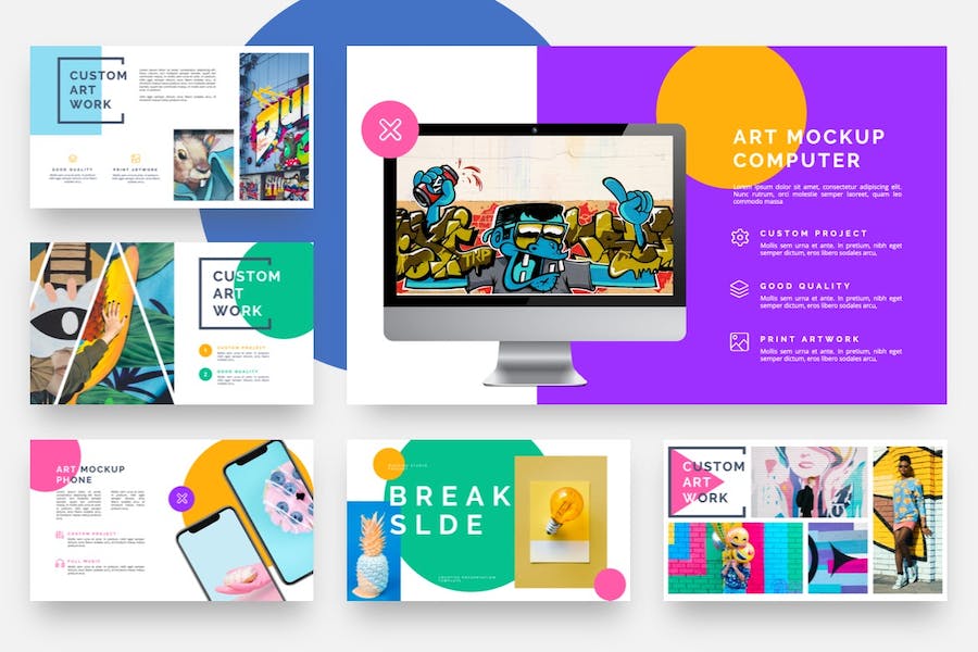 粉笔流行艺术涂鸦风格PPT模板 - 顶尖PPT