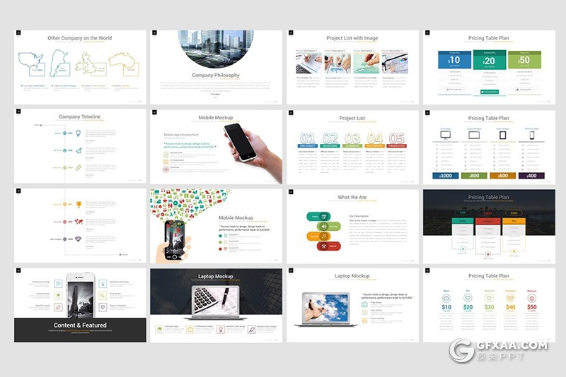 115页欧美商务风格企业结束工作汇报图形数据分析PPT模板 附赠54个XML配色文件 - 顶尖PPT