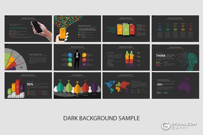115页欧美商务风格企业结束工作汇报图形数据分析PPT模板 附赠54个XML配色文件 - 顶尖PPT