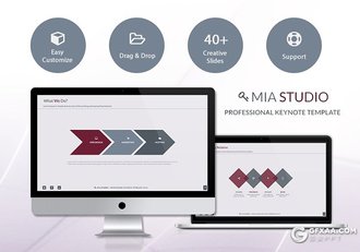 40页扁平化工作汇报总结企业介绍keynote模板 - 顶尖PPT