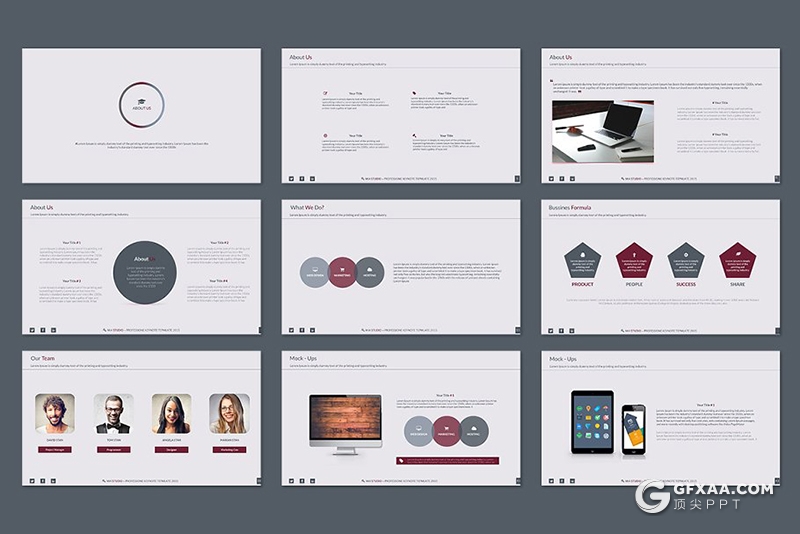 40页扁平化工作汇报总结企业介绍keynote模板 - 顶尖PPT