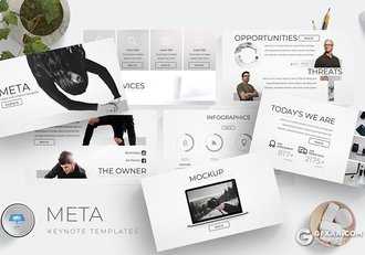 30页简约时尚风格商务工作汇报多用途keynote模板 5种主题配色 - 顶尖PPT