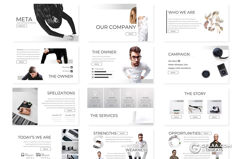 30页简约时尚风格商务工作汇报多用途Google slides模板 5种主题配色 - 顶尖PPT