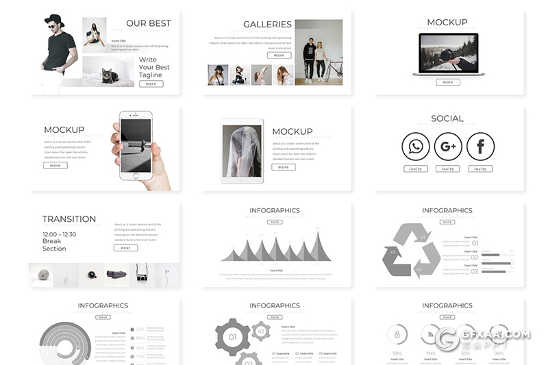 30页简约时尚风格商务工作汇报多用途Google slides模板 5种主题配色 - 顶尖PPT