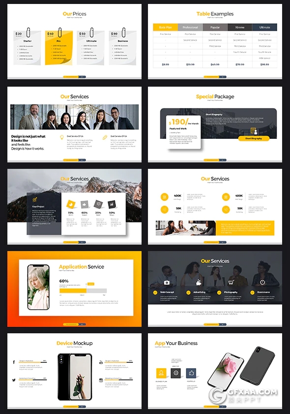 113页5种配色欧美商务企业团队介绍工作汇报总结PPT模板 - 顶尖PPT