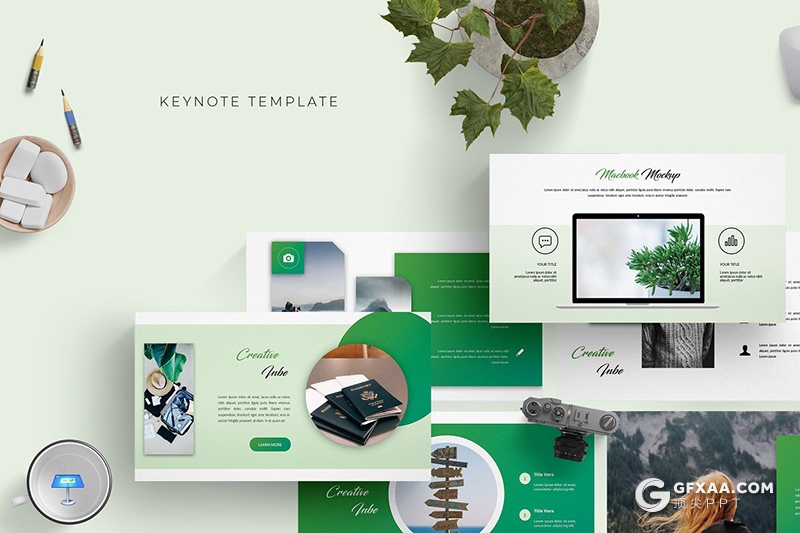 30页扁平化创意商务风格工作汇报总结keynote模板 5种主题配色 - 顶尖PPT