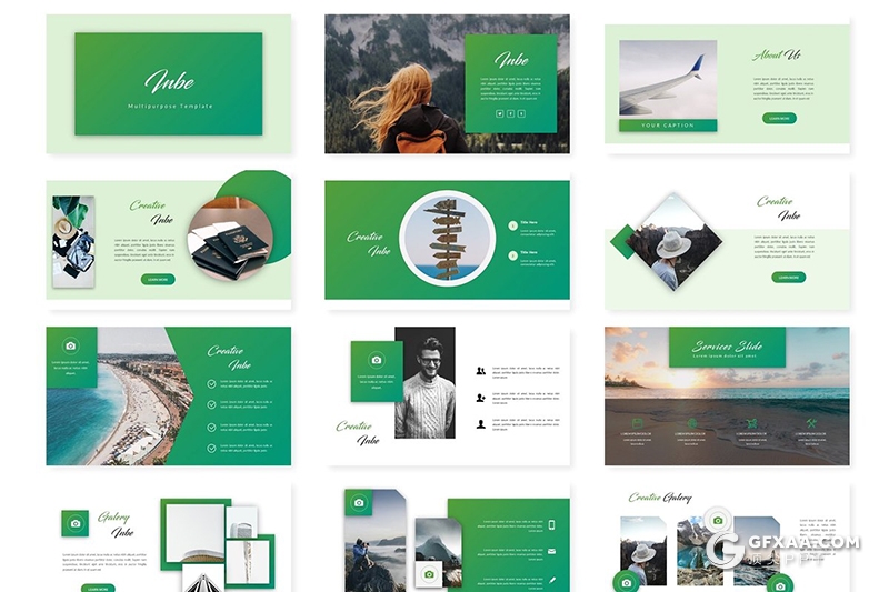30页扁平化创意商务风格工作汇报总结Google slides模板 5种主题配色 - 顶尖PPT
