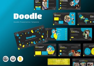 创意涂鸦风格插画PPT模板 - 顶尖PPT