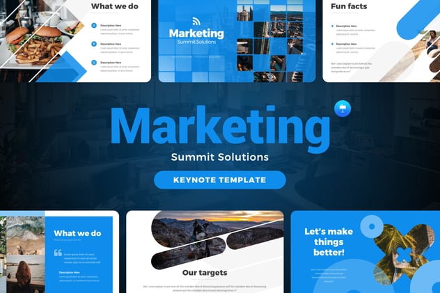 营销峰会信息图形解决方案keynote模板 - 顶尖PPT