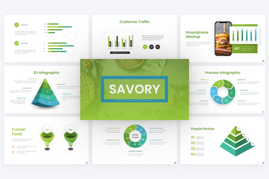 美味食物餐饮行业市场分析keynote模板 - 顶尖PPT