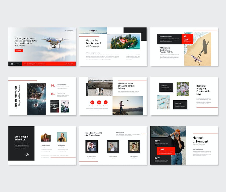 无人机航空摄影通用PPT模板 - 顶尖PPT