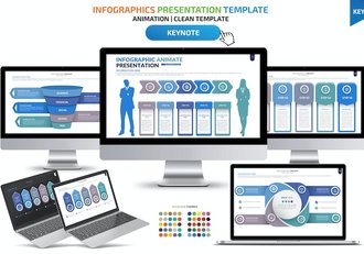 国外蓝色创意要点图形循环图形图表keynote模板 - 顶尖PPT