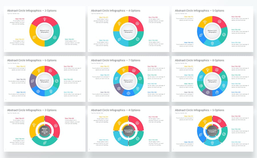 圆形数据可视化信息图表展示Keynote模板 - 顶尖PPT