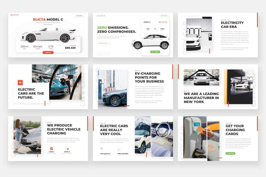 新能源汽车电动汽车产品展示企业发展介绍keynote模板 - 顶尖PPT