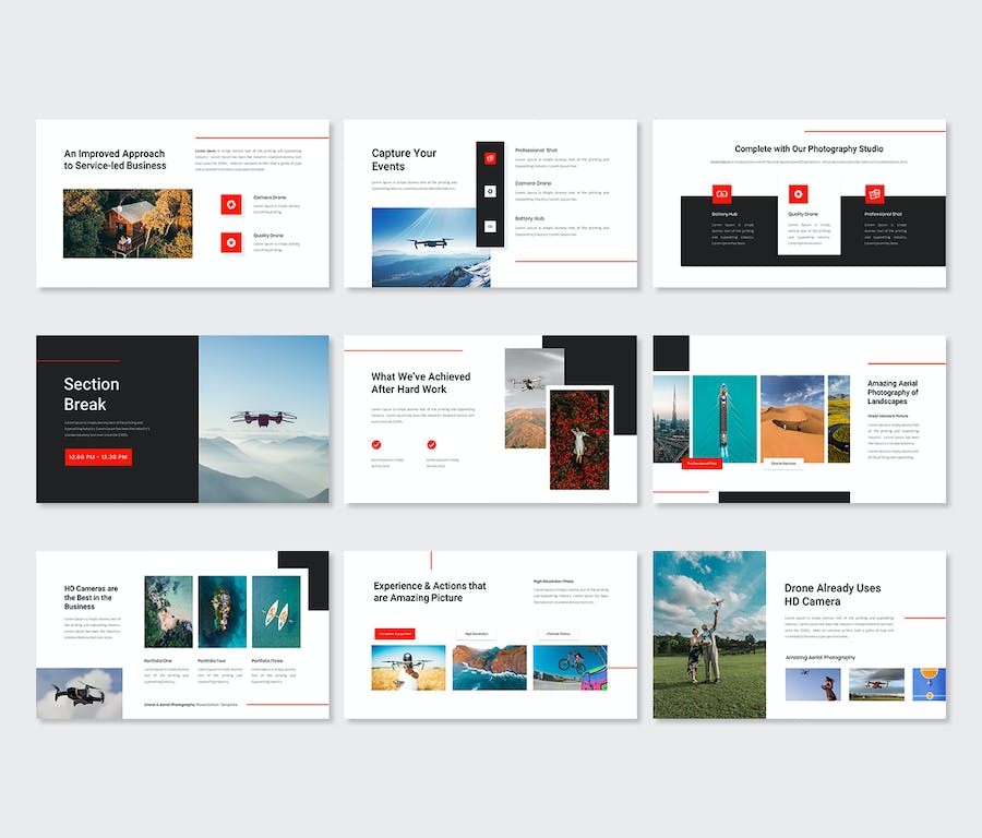 无人机航空摄影通用PPT模板 - 顶尖PPT