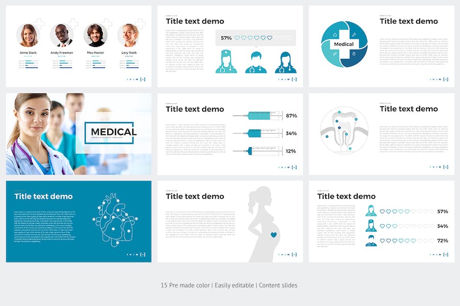 医学知识教学课程内容展示PPT模板 - 顶尖PPT