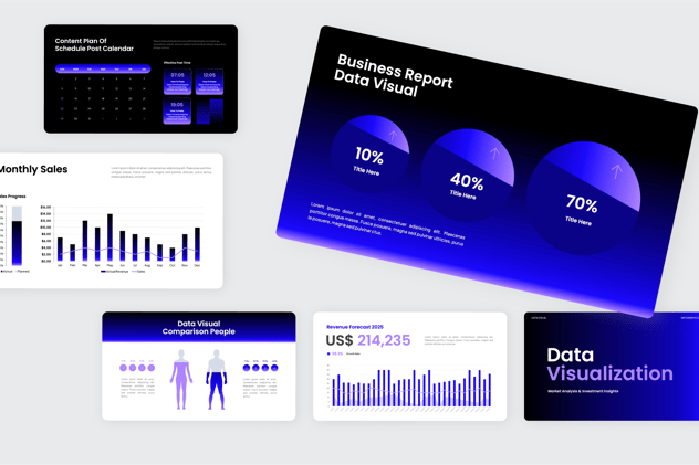 可视化数据展示视觉动画演示PPT模板 - 顶尖PPT