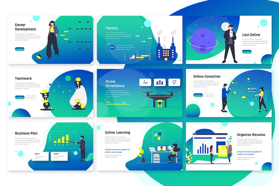 创意插画商务商业keynote模板 - 顶尖PPT