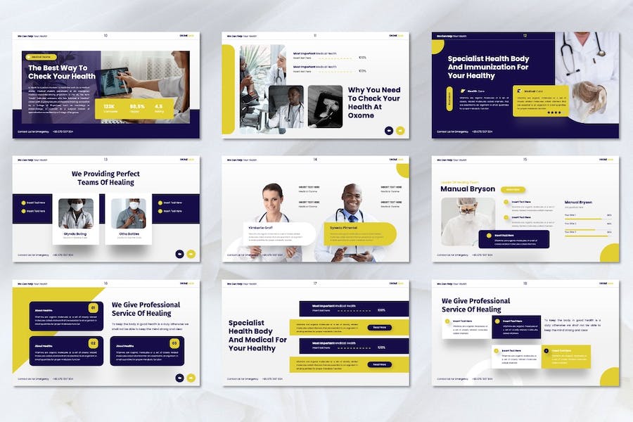 医疗护理健康管理服务Keynote模板 - 顶尖PPT
