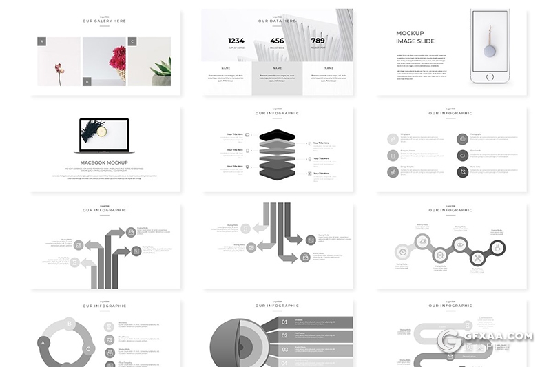 30页简约唯美风格商务通用PPT模板 5种主题配色 - 顶尖PPT