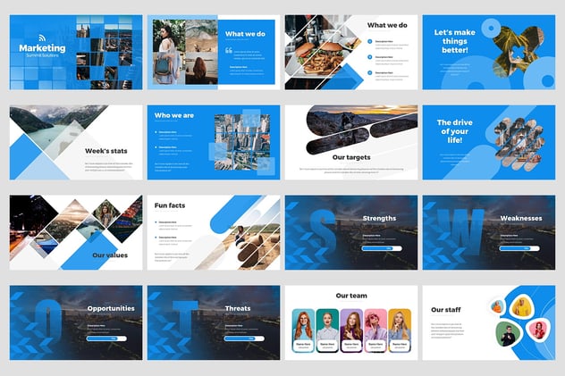 营销峰会信息图形解决方案keynote模板 - 顶尖PPT