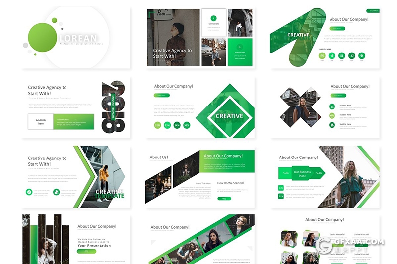 30页创意图形商务风格企业介绍工作总结工作汇报PPT模板 5种主题配色 - 顶尖PPT