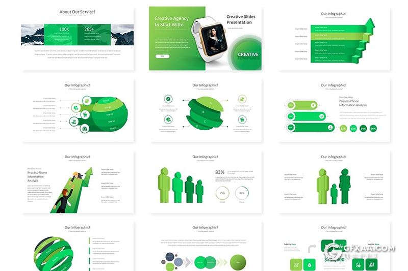 30页创意图形商务风格企业介绍工作总结工作汇报PPT模板 5种主题配色 - 顶尖PPT