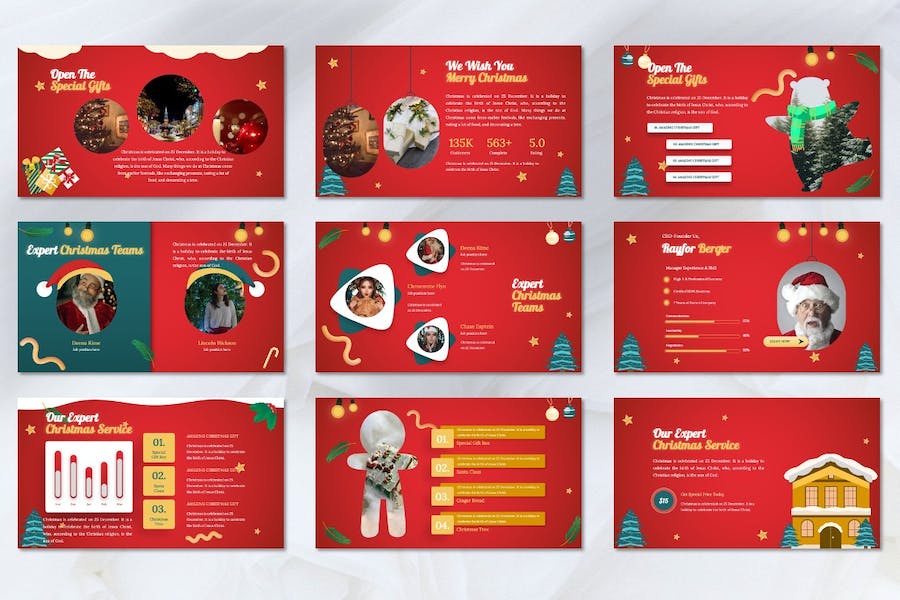 圣诞快乐PPT国外圣诞节PPT模板 - 顶尖PPT