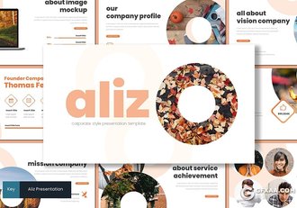 30页创意圆形版式设计简约唯美风格keynote模板 5种主题配色 - 顶尖PPT