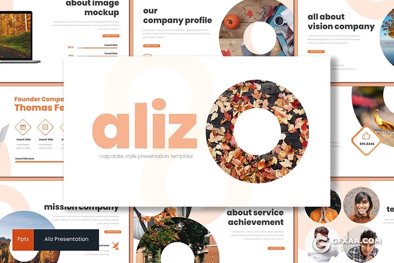 30页创意圆形版式设计简约唯美风格PPT模板 5种主题配色 - 顶尖PPT