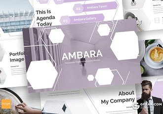 30页六边形组合版式简约商务多用途Google slides模板 5种主题配色 - 顶尖PPT