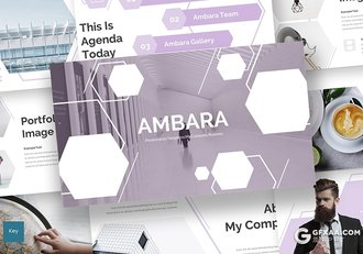 30页六边形组合版式简约商务多用途keynote模板 5种主题配色 - 顶尖PPT
