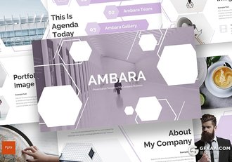 30页六边形组合版式简约商务多用途PPT模板 5种主题配色 - 顶尖PPT