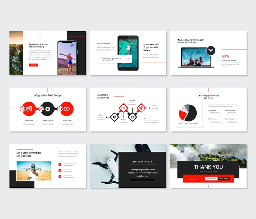 无人机航空摄影通用PPT模板 - 顶尖PPT