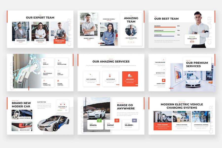 新能源汽车电动汽车产品展示企业发展介绍keynote模板 - 顶尖PPT