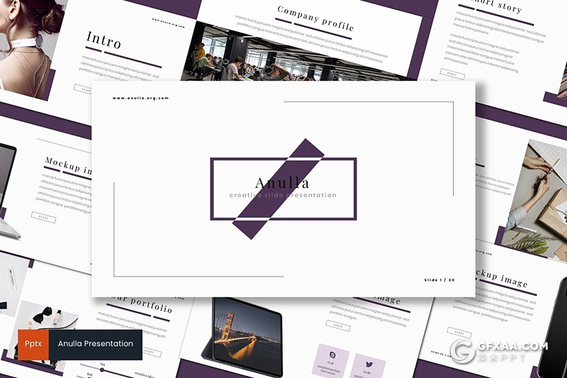 30页国外极简文艺风格PPT模板 5种主题配色 - 顶尖PPT