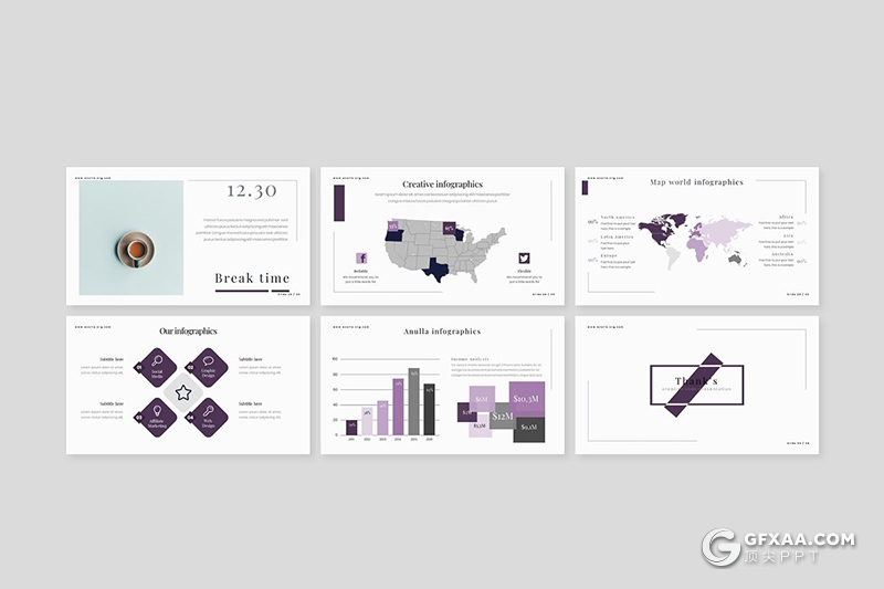 30页国外极简文艺风格PPT模板 5种主题配色 - 顶尖PPT