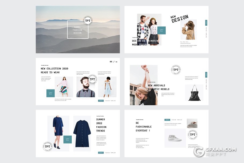 30页国外简约文艺风格keynote模板 5种主题配色 - 顶尖PPT