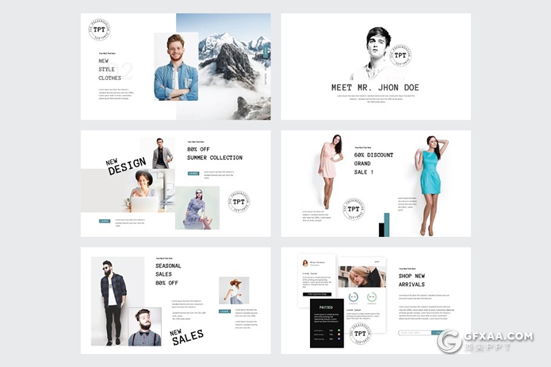 30页国外简约文艺风格keynote模板 5种主题配色 - 顶尖PPT