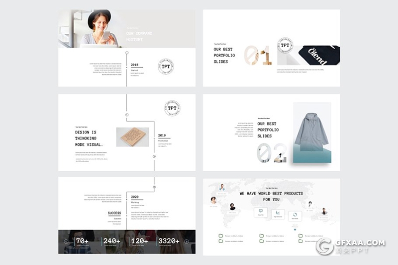30页国外简约文艺风格keynote模板 5种主题配色 - 顶尖PPT