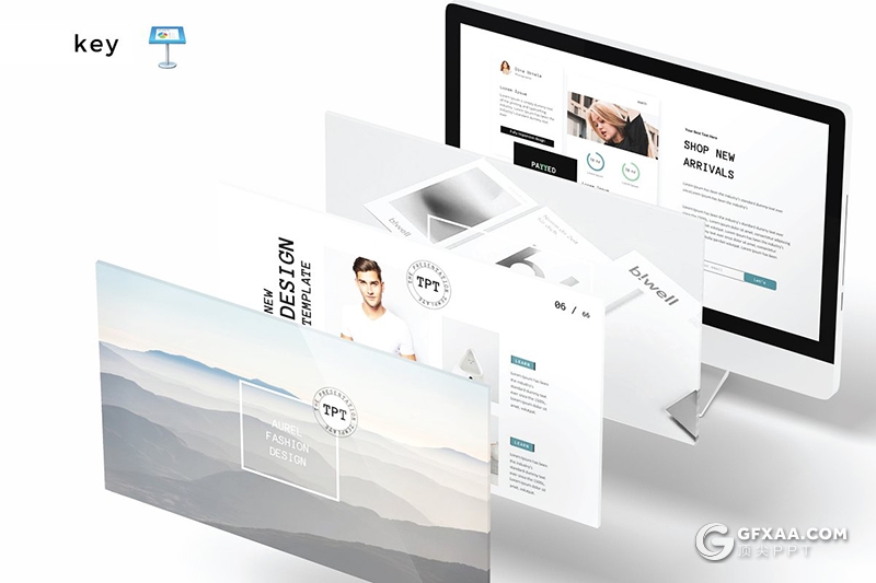 30页国外简约文艺风格keynote模板 5种主题配色 - 顶尖PPT