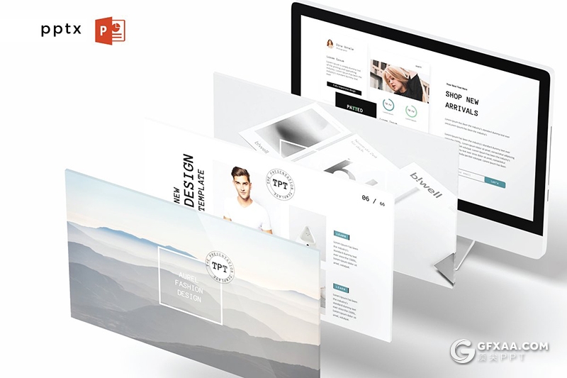 30页国外简约文艺风格PPT模板 5种主题配色 - 顶尖PPT