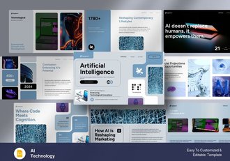 AI技术人工智能PPT模板 - 顶尖PPT